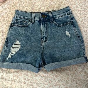 High rise boyfriend MIDI jean shorts